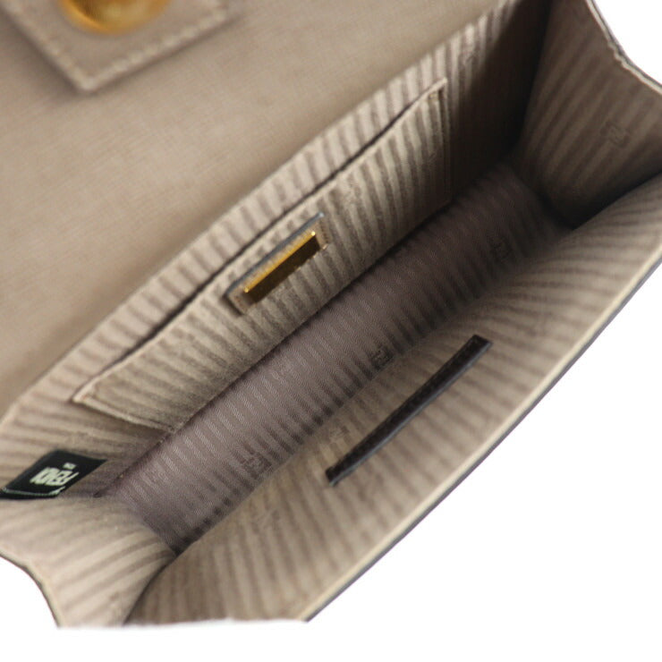 FENDI フェンディ デミ ジュール ピッコラ ハンドバッグ 8BT245 レザー ブラウン系 ゴールド金具 2WAY ショルダーバッグ