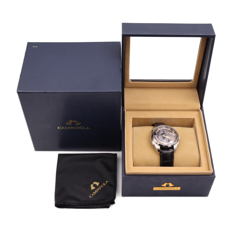 美品 CITIZEN シチズン 魂耀 グランドコンプリケーション カンパノラ 腕時計 BZ0030-16F ステンレススチール クロコダイル シルバー ブラック 漆モデル 天地開闢 ソーラー クロノグラフ G910-T020321