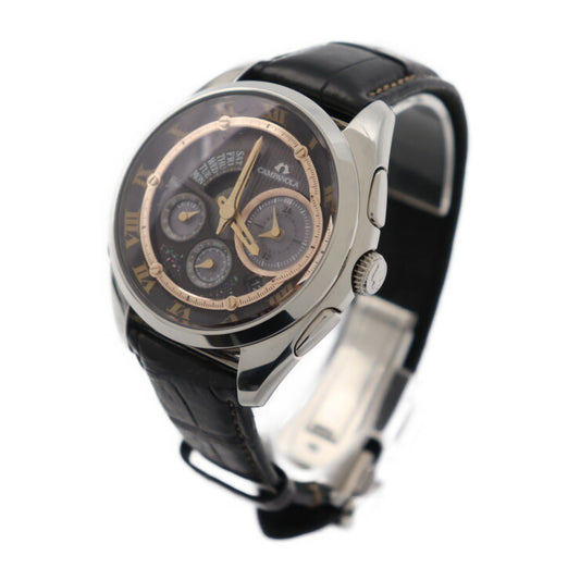 美品 CITIZEN シチズン 魂耀 グランドコンプリケーション カンパノラ 腕時計 BZ0030-16F ステンレススチール クロコダイル シルバー ブラック 漆モデル 天地開闢 ソーラー クロノグラフ G910-T020321