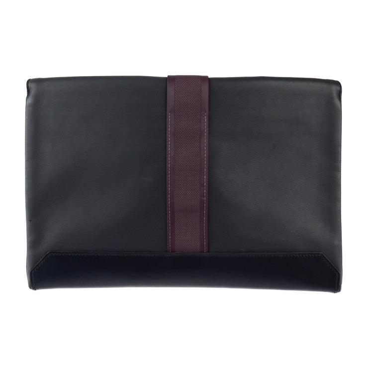 HERMES エルメス シティスライド クラッチバッグ - トリヨンクリストバル ブラック パープル系 シルバー金具 セカンドバッグ D刻印