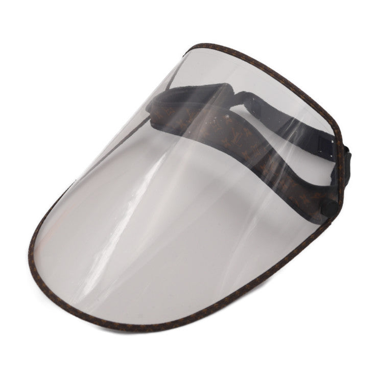 超美品 LOUIS VUITTON ルイ ヴィトン ビジェール LVシールド モノグラム その他帽子 M76727 PVC レザー ブラウン ブラック クリア フェイスシールド フェイスガード ビトン