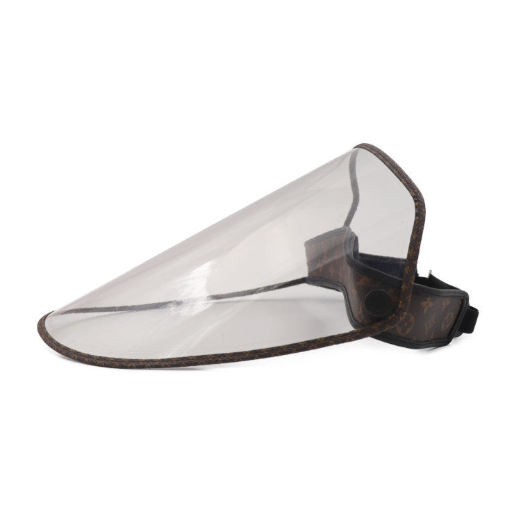 超美品 LOUIS VUITTON ルイ ヴィトン ビジェール LVシールド モノグラム その他帽子 M76727 PVC レザー ブラウン ブラック クリア フェイスシールド フェイスガード ビトン