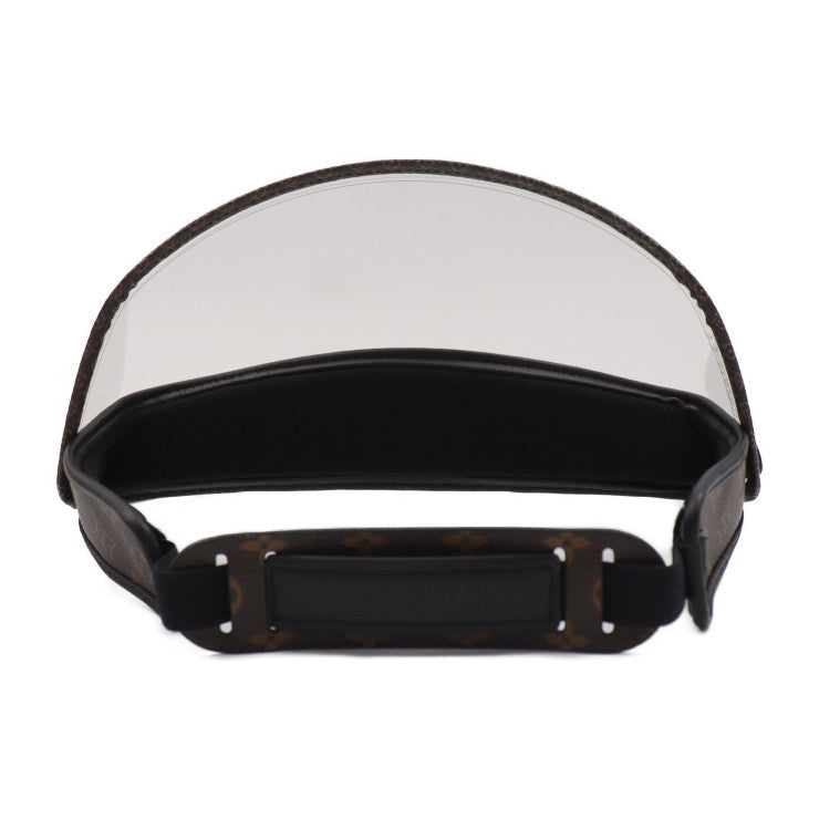 超美品 LOUIS VUITTON ルイ ヴィトン ビジェール LVシールド モノグラム その他帽子 M76727 PVC レザー ブラウン ブラック クリア フェイスシールド フェイスガード ビトン
