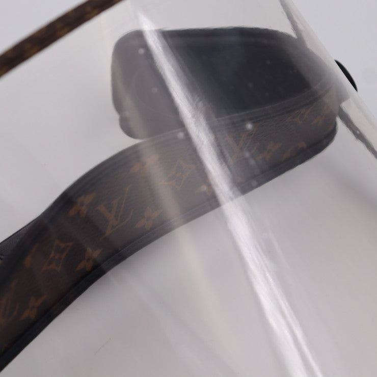 超美品 LOUIS VUITTON ルイ ヴィトン ビジェール LVシールド モノグラム その他帽子 M76727 PVC レザー ブラウン ブラック クリア フェイスシールド フェイスガード ビトン