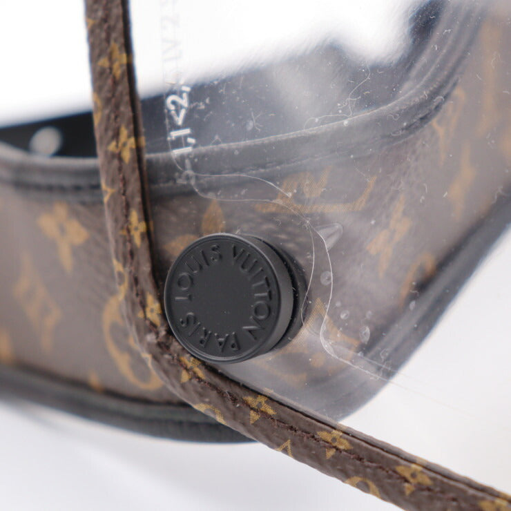 超美品 LOUIS VUITTON ルイ ヴィトン ビジェール LVシールド モノグラム その他帽子 M76727 PVC レザー ブラウン ブラック クリア フェイスシールド フェイスガード ビトン