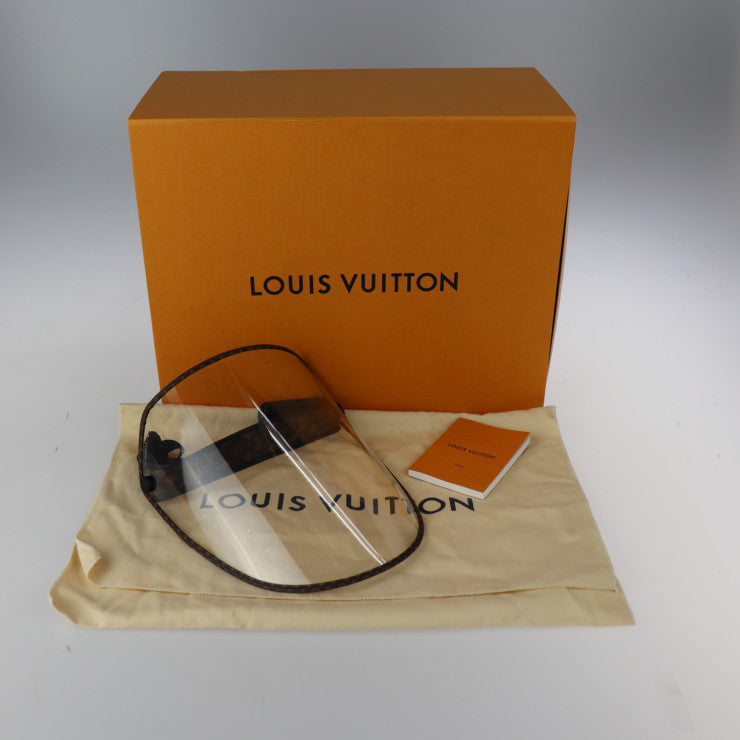 超美品 LOUIS VUITTON ルイ ヴィトン ビジェール LVシールド モノグラム その他帽子 M76727 PVC レザー ブラウン ブラック クリア フェイスシールド フェイスガード ビトン