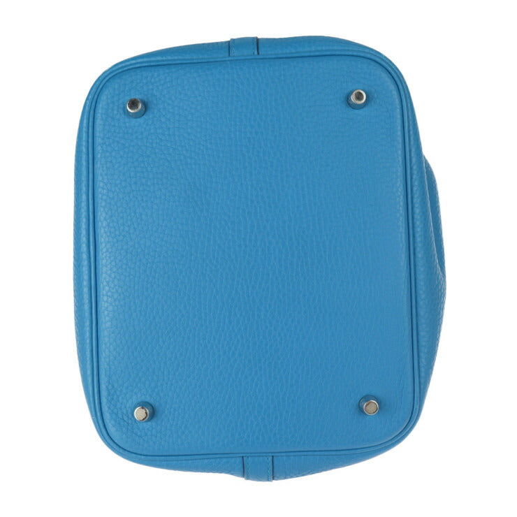 HERMES エルメス ピコタンロック MM 22 ハンドバッグ トリヨンクレマンス Blue Hydra ブルーイドラ シルバー金具 トートバッグ X刻印