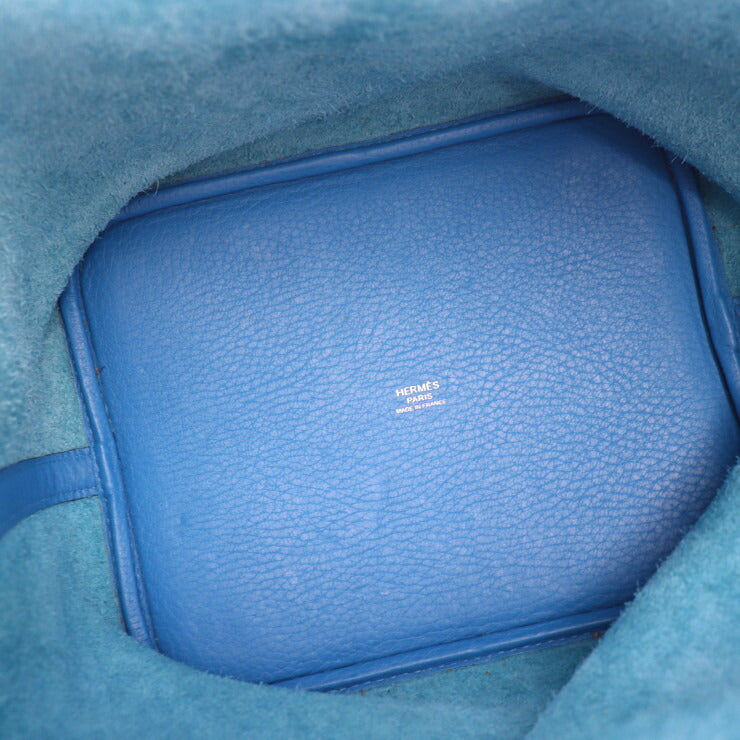 HERMES エルメス ピコタンロック MM 22 ハンドバッグ トリヨンクレマンス Blue Hydra ブルーイドラ シルバー金具 トートバッグ X刻印