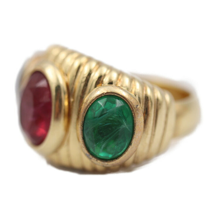 Christian Dior クリスチャンディオール 指輪 リング・指輪 - メタル カラーストーン ゴールド 赤 青 緑 ヴィンテージ オールドディオール