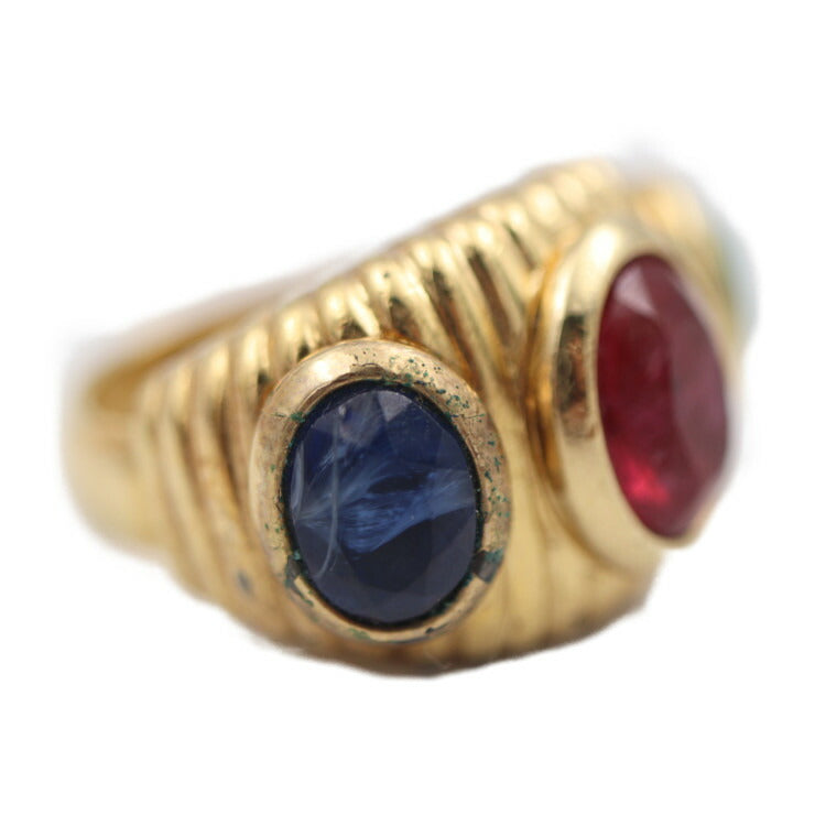 Christian Dior クリスチャンディオール 指輪 リング・指輪 - メタル カラーストーン ゴールド 赤 青 緑 ヴィンテージ オールドディオール