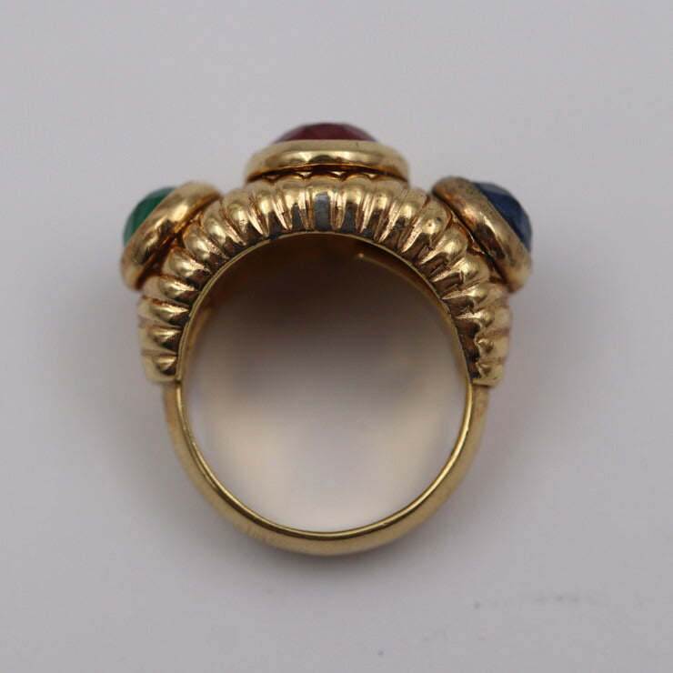 Christian Dior クリスチャンディオール 指輪 リング・指輪 - メタル カラーストーン ゴールド 赤 青 緑 ヴィンテージ オールドディオール
