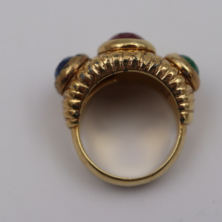 Christian Dior クリスチャンディオール 指輪 リング・指輪 - メタル カラーストーン ゴールド 赤 青 緑 ヴィンテージ オールドディオール