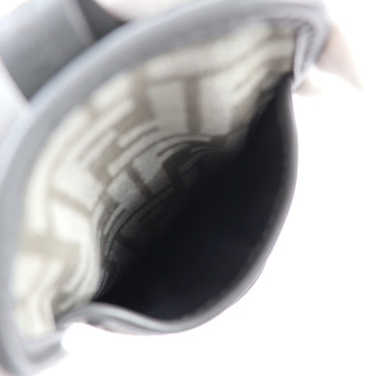 超美品 FENDI フェンディ フォンポーチ オーロック ショルダーバッグ 7AS131 ビスコース×レザー グレー系 ゴールド金具 シルバー金具 ズッカ柄 スマホケース コインケース カードケース マルチポシェット