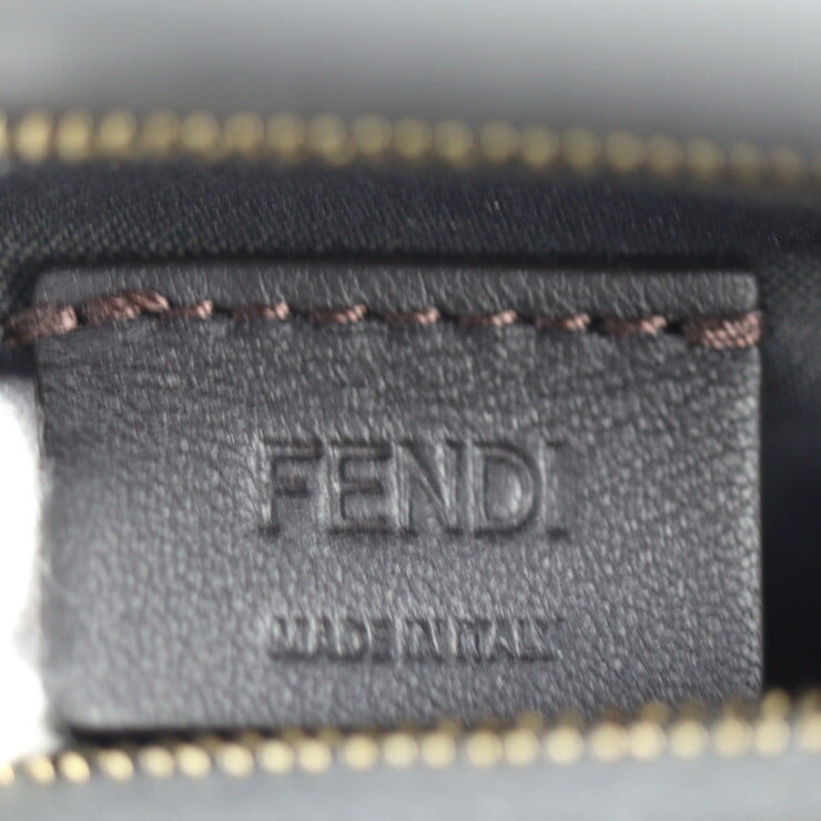超美品 FENDI フェンディ フォンポーチ オーロック ショルダーバッグ 7AS131 ビスコース×レザー グレー系 ゴールド金具 シルバー金具 ズッカ柄 スマホケース コインケース カードケース マルチポシェット