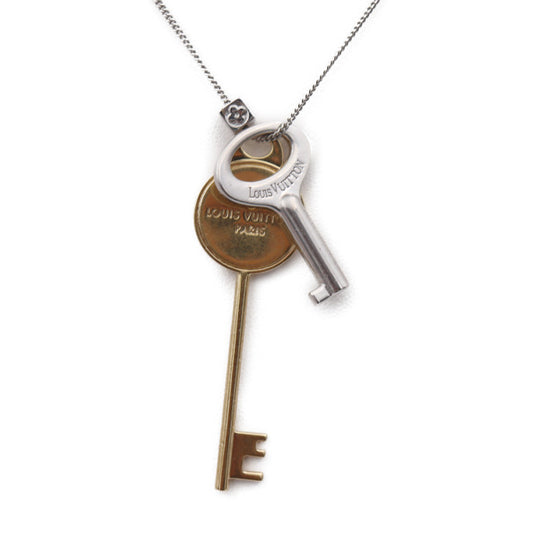 LOUIS VUITTON ルイ ヴィトン ブローシュ パンダンティフ クレ ネックレス MP2842 メタル ゴールド シルバー 鍵モチーフ ペンダント ビトン