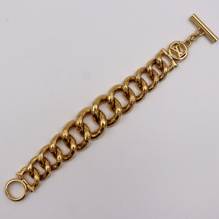 美品 LOUIS VUITTON ルイ ヴィトン ブラスレ 2D モノグラム ブレスレット M00377 メタル ゴールド LVサークル