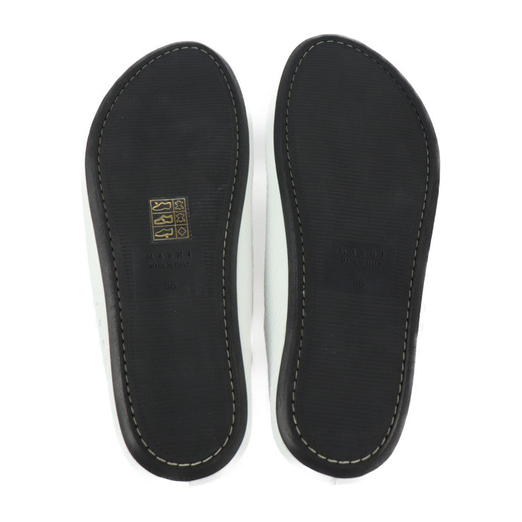 新品未使用展示品 MARNI マルニ フスベット サボ サンダル SBMS006101 表記サイズ 36 レザー ラバーソール ホワイト クロッグ 参考サイズ約23cm