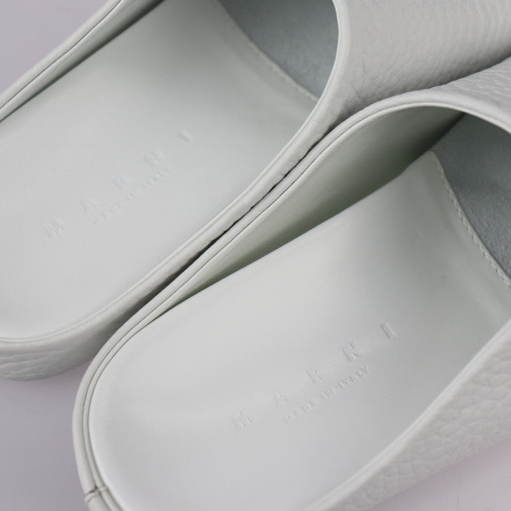 新品未使用展示品 MARNI マルニ フスベット サボ サンダル SBMS006101 表記サイズ 36 レザー ラバーソール ホワイト クロッグ 参考サイズ約23cm