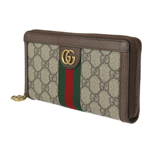 新古未使用展示品 GUCCI グッチ オフィディア GGスプリーム シェリーライン 長財布 604149 PVC レザー ベージュ エボニー レッド グリーン ゴールド金具 ラウンドファスナー GG ジップアラウンドウォレット DIYコレクション