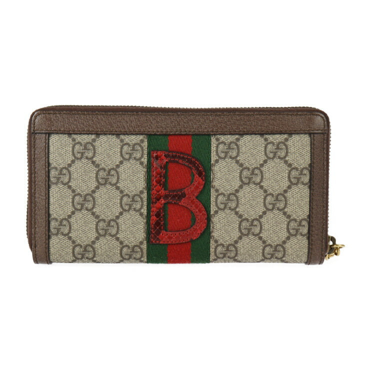 新古未使用展示品 GUCCI グッチ オフィディア GGスプリーム シェリーライン 長財布 604149 PVC レザー ベージュ エボニー レッド グリーン ゴールド金具 ラウンドファスナー GG ジップアラウンドウォレット DIYコレクション
