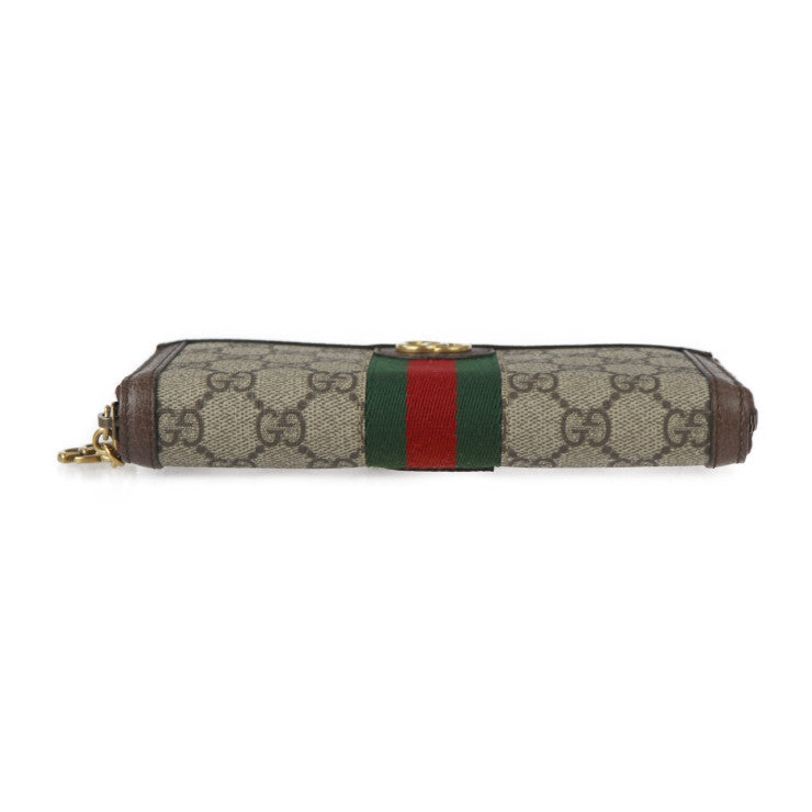 新古未使用展示品 GUCCI グッチ オフィディア GGスプリーム シェリーライン 長財布 604149 PVC レザー ベージュ エボニー レッド グリーン ゴールド金具 ラウンドファスナー GG ジップアラウンドウォレット DIYコレクション