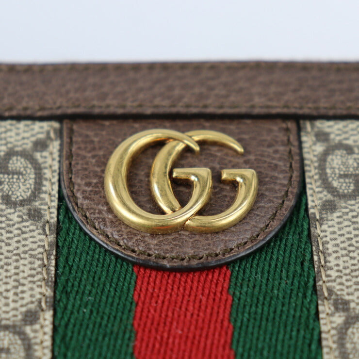 新古未使用展示品 GUCCI グッチ オフィディア GGスプリーム シェリーライン 長財布 604149 PVC レザー ベージュ エボニー レッド グリーン ゴールド金具 ラウンドファスナー GG ジップアラウンドウォレット DIYコレクション