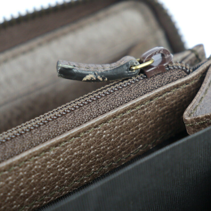 新古未使用展示品 GUCCI グッチ オフィディア GGスプリーム シェリーライン 長財布 604149 PVC レザー ベージュ エボニー レッド グリーン ゴールド金具 ラウンドファスナー GG ジップアラウンドウォレット DIYコレクション