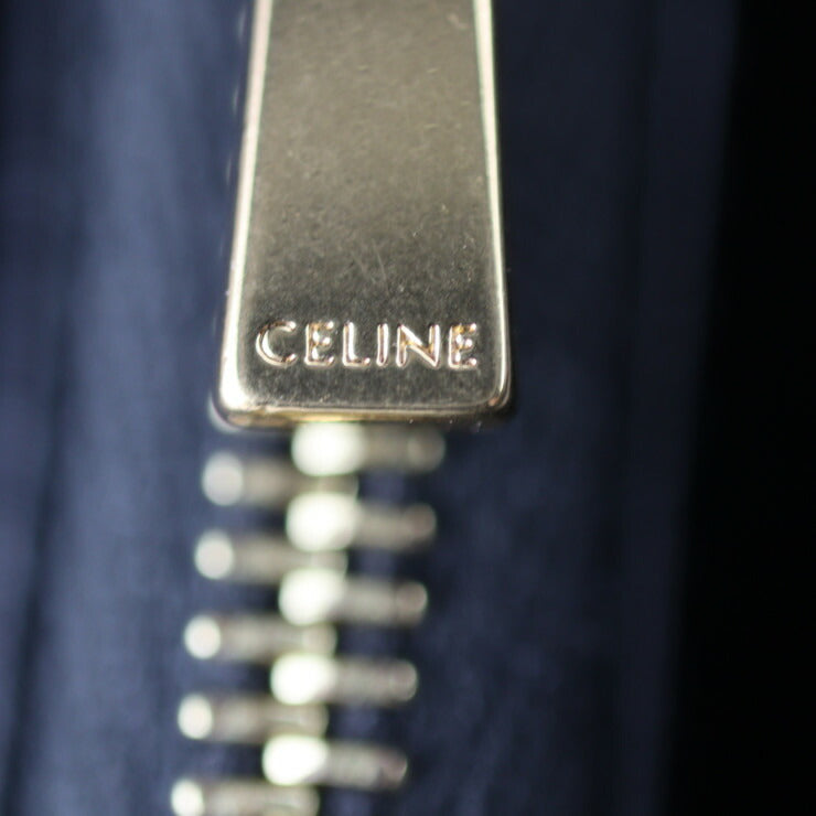 美品 CELINE セリーヌ ラージ フラップ ウォレット 二つ折り財布 10B563BEL カーフレザー ブラック ゴールド金具 長財布