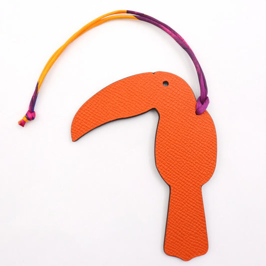 新品未使用展示品 HERMES エルメス プティアッシュ その他小物 ヴォーエプソン トゴ オレンジ系 ネイビー系 オオハシ バッグチャーム
