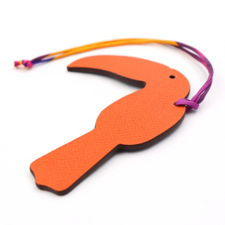 新品未使用展示品 HERMES エルメス プティアッシュ その他小物 ヴォーエプソン トゴ オレンジ系 ネイビー系 オオハシ バッグチャーム