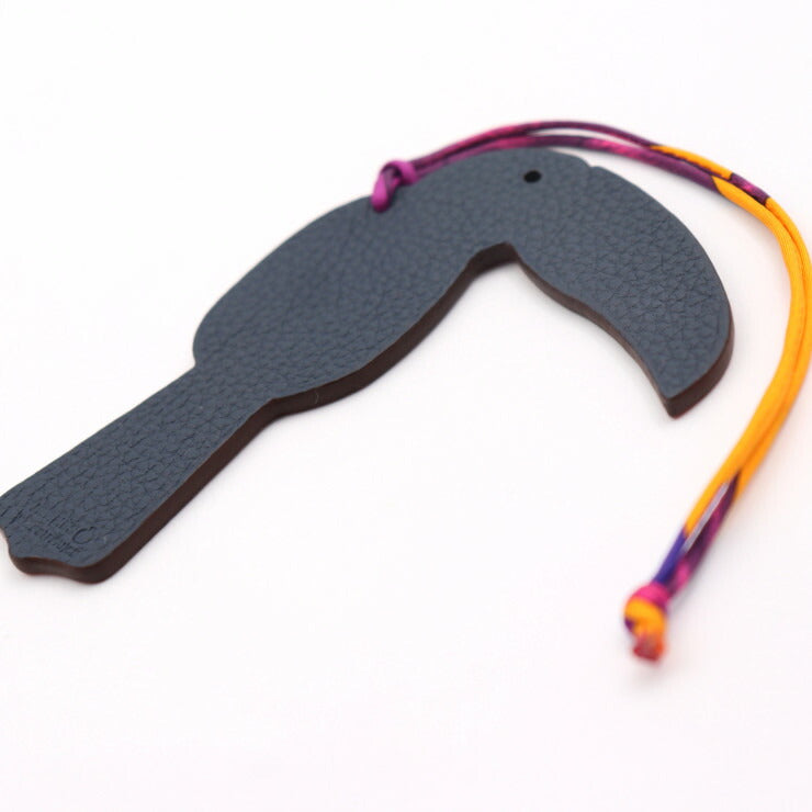 新品未使用展示品 HERMES エルメス プティアッシュ その他小物 ヴォーエプソン トゴ オレンジ系 ネイビー系 オオハシ バッグチャーム