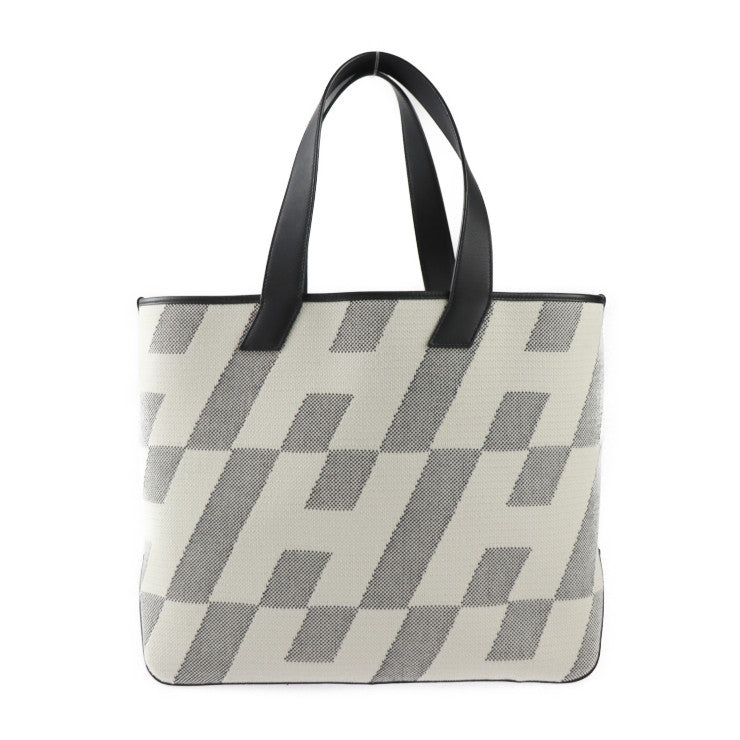 美品 HERMES エルメス H アンビエ GM トートバッグ - トワルアッシュ ヴォースイフト エクリュ ブラック ハンドバッグ Z刻印 バイアス