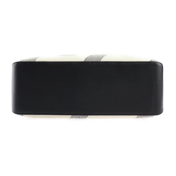 美品 HERMES エルメス H アンビエ GM トートバッグ - トワルアッシュ ヴォースイフト エクリュ ブラック ハンドバッグ Z刻印 バイアス