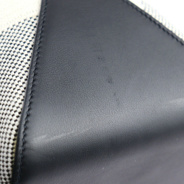 美品 HERMES エルメス H アンビエ GM トートバッグ - トワルアッシュ ヴォースイフト エクリュ ブラック ハンドバッグ Z刻印 バイアス