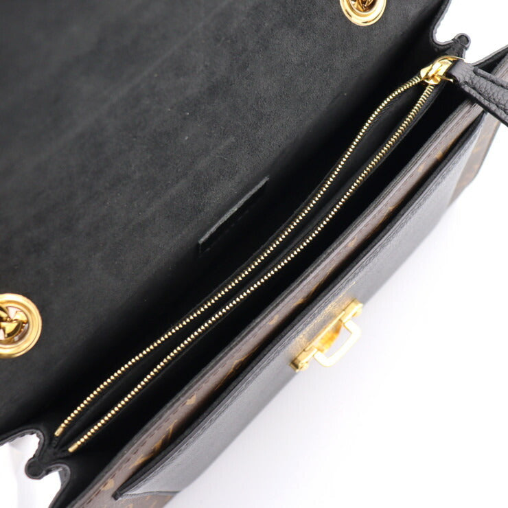 美品 LOUIS VUITTON ルイ ヴィトン ヴィクトワール モノグラムキャンバス ショルダーバッグ M41730 PVC カーフレザー ブラウン ブラック ゴールド金具 チェーンショルダー ビトン
