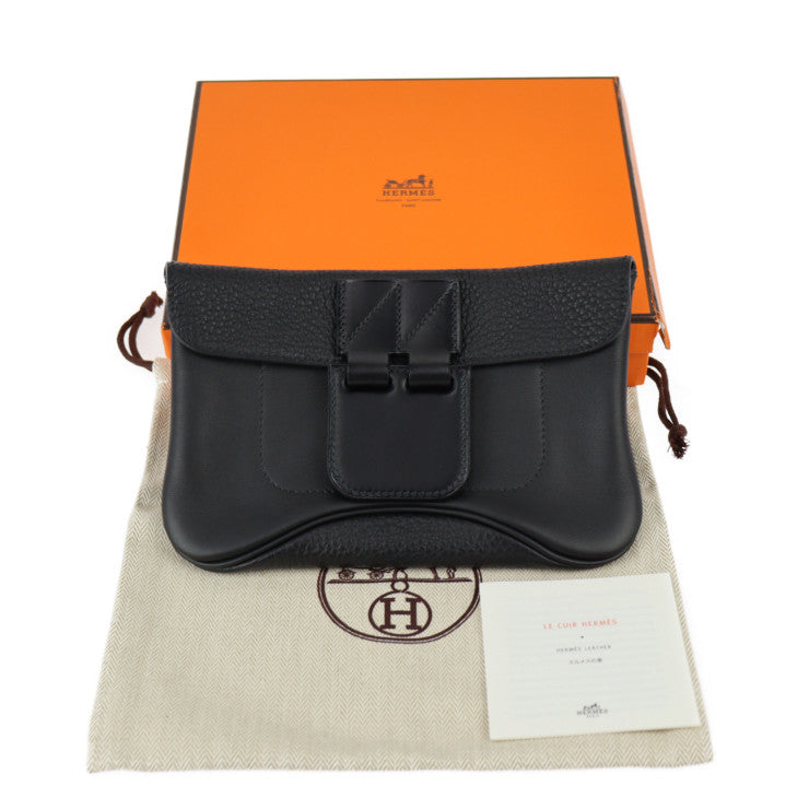 新古未使用展示品 HERMES エルメス ヴィルヴォルト 21 クラッチバッグ トリヨンクレマンス ヴォースイフト ブラック ポーチ T刻印