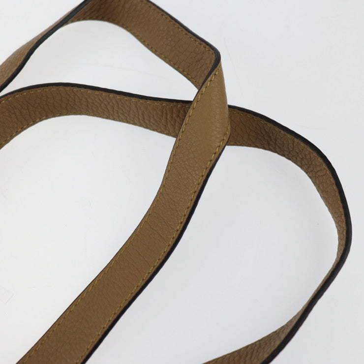 超美品 FENDI フェンディ プリントショッパー トートバッグ 7VA426 レザー ブラウン系 ショルダートート コーヒー カップ柄