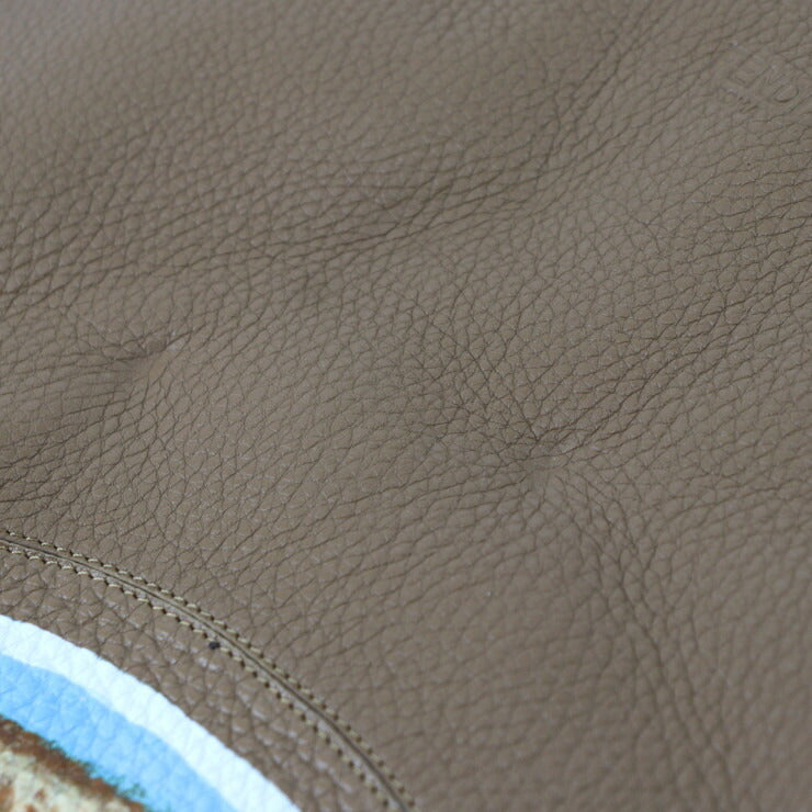 超美品 FENDI フェンディ プリントショッパー トートバッグ 7VA426 レザー ブラウン系 ショルダートート コーヒー カップ柄