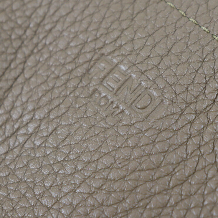 超美品 FENDI フェンディ プリントショッパー トートバッグ 7VA426 レザー ブラウン系 ショルダートート コーヒー カップ柄