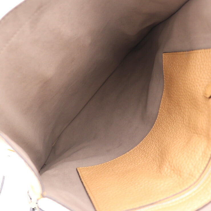 超美品 FENDI フェンディ プリントショッパー トートバッグ 7VA426 レザー ブラウン系 ショルダートート コーヒー カップ柄