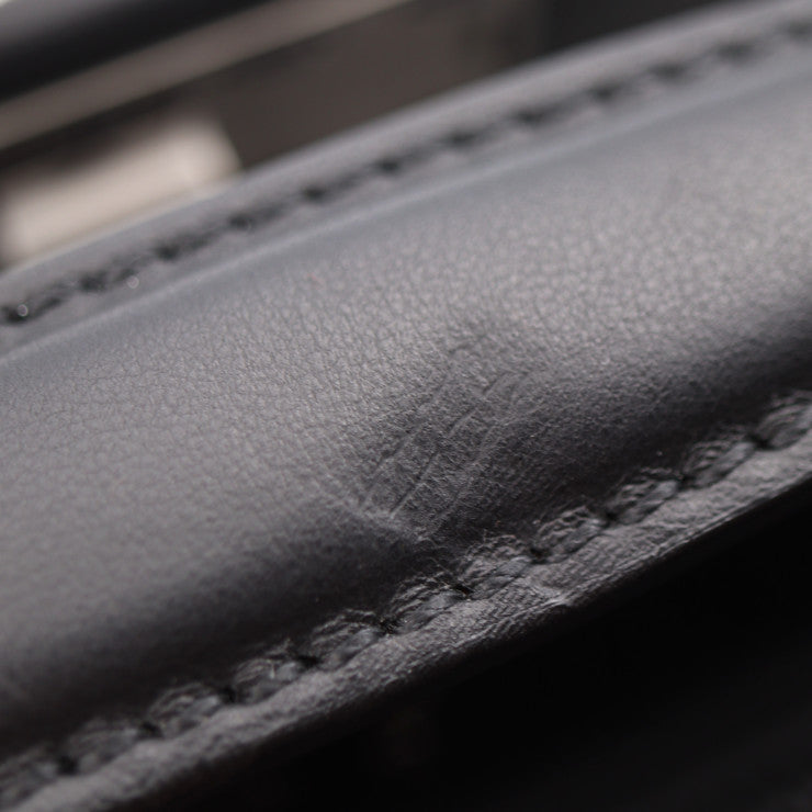 FENDI フェンディ ピーカブー フィット セレリア ビジネスバッグ 7VA406 レザー ブラック シルバー金具 バグズアイ モンスター 2WAY ブリーフケース ショルダーバッグ