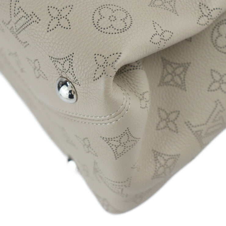 美品 LOUIS VUITTON ルイ ヴィトン セーヴル モノグラムマヒナ ハンドバッグ M41791 レザー ガレ ベージュ系 シルバー金具 ショルダーバッグ トートバッグ ビトン