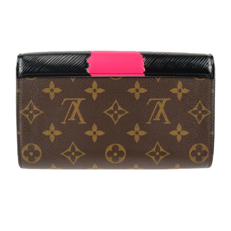 美品 LOUIS VUITTON ルイ ヴィトン ポルトフォイユ チェーン モノグラム ショルダーバッグ M67256 PVC レザー ブラウン マルチカラー シルバー金具 歌舞伎 チェーンウォレット 長財布 山本寛斎 コラボ