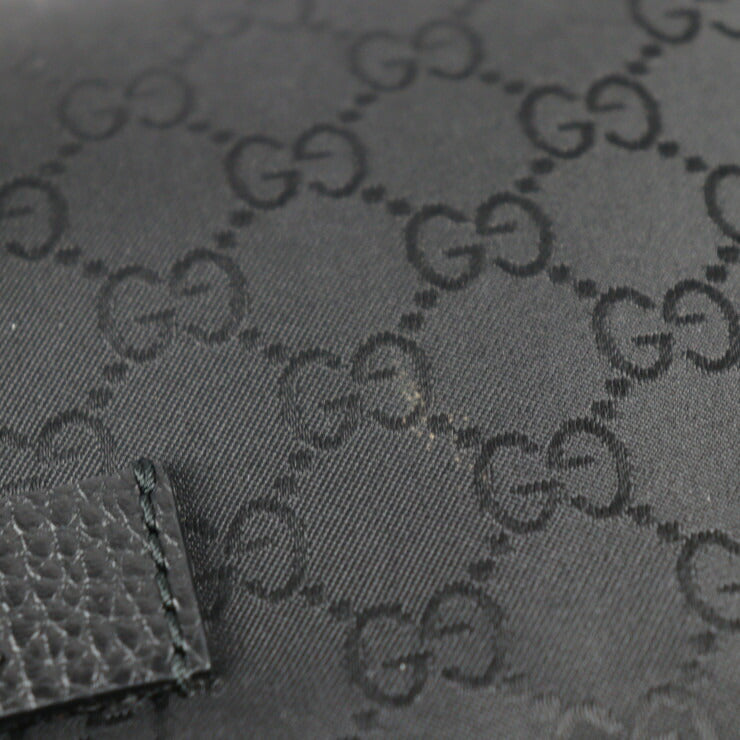 超美品 GUCCI グッチ GGナイロン ウエストバッグ 449182 レザー ナイロン ブラック シルバー金具 ボディバッグ ヒップバッグ