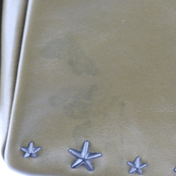 美品 JIMMY CHOO ジミーチュウ LENNOX レノックス リュック・デイパック レザー オリーブ系 シルバー金具 バックパック スタースタッズ