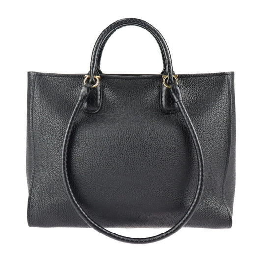 美品 Salvatore Ferragamo サルヴァトーレ フェラガモ GANCIO TOTE ガンチーニ トートバッグ 21 0914 レザー ブラック ゴールド金具 2WAY ショルダーバッグ