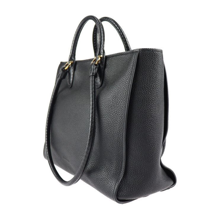 美品 Salvatore Ferragamo サルヴァトーレ フェラガモ GANCIO TOTE ガンチーニ トートバッグ 21 0914 レザー ブラック ゴールド金具 2WAY ショルダーバッグ