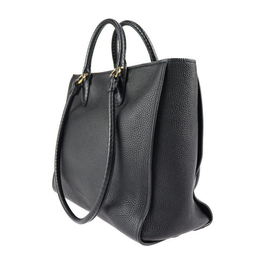 美品 Salvatore Ferragamo サルヴァトーレ フェラガモ GANCIO TOTE ガンチーニ トートバッグ 21 0914 レザー ブラック ゴールド金具 2WAY ショルダーバッグ