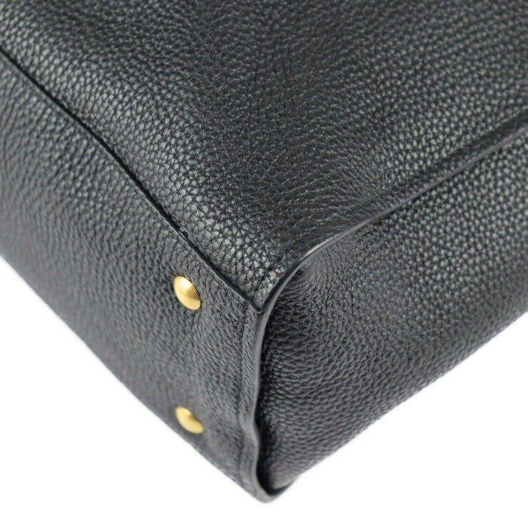 美品 Salvatore Ferragamo サルヴァトーレ フェラガモ GANCIO TOTE ガンチーニ トートバッグ 21 0914 レザー ブラック ゴールド金具 2WAY ショルダーバッグ