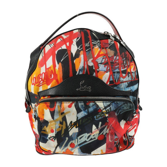 Christian Louboutin クリスチャンルブタン BACKLOUBI SMALL バックルビ スモール リュック・デイパック 1195152 ナイロン レザー マルチカラー シルバー金具 バックパック スタッズ